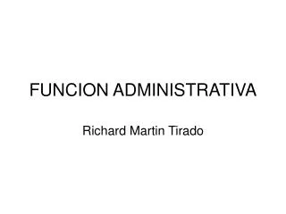 funcion administrativa