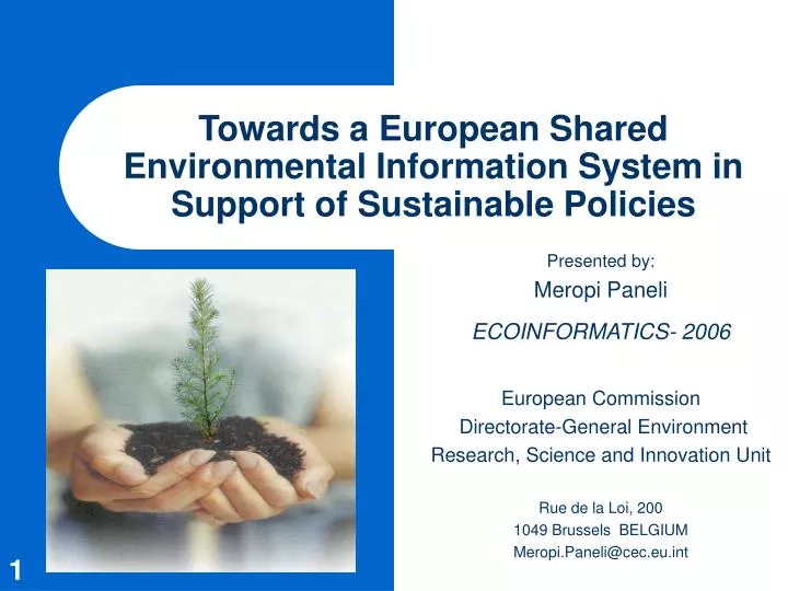 towards a european shared environmental information system in support of sustainable policies