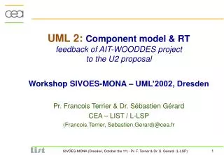 UML 2: Component model &amp; RT feedback of AIT-WOODDES project to the U2 proposal