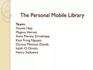 The Personal Mobile Library