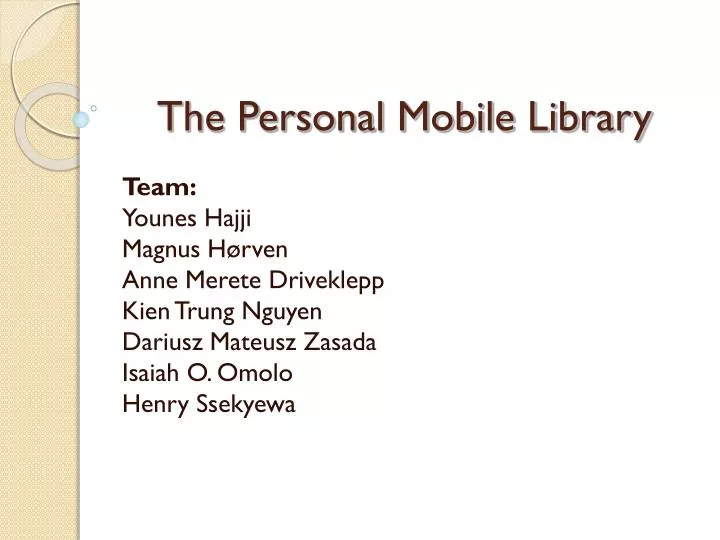 the personal mobile library