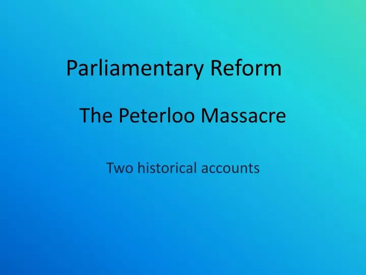 the peterloo massacre