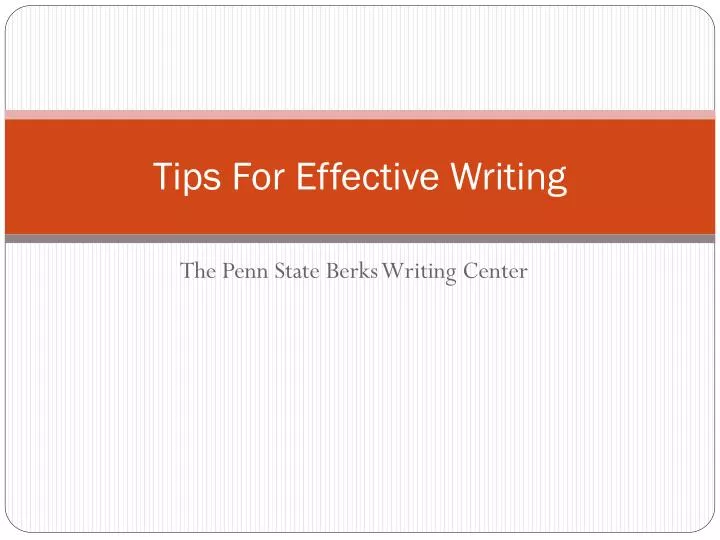 tips for effective writing