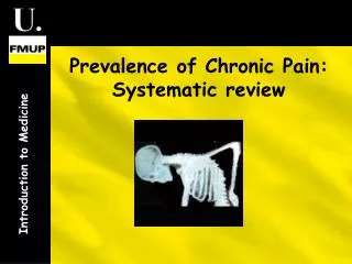 Prevalence of Chronic Pain: Systematic review