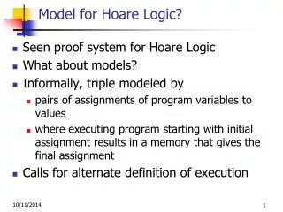 Model for Hoare Logic?