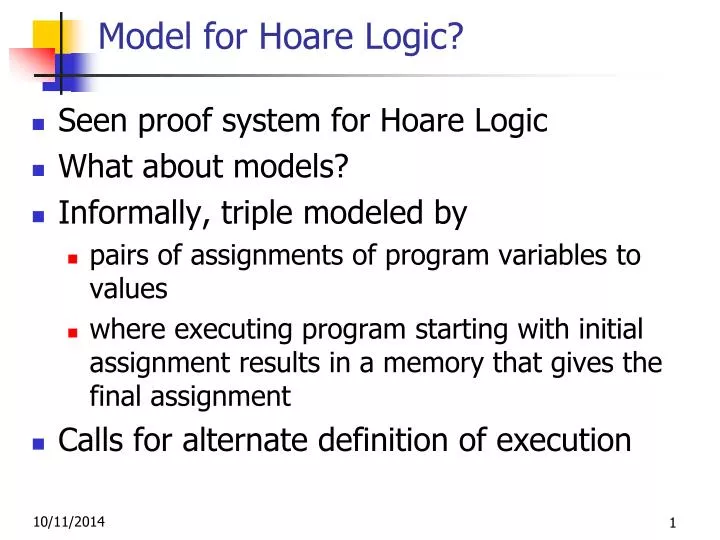 model for hoare logic