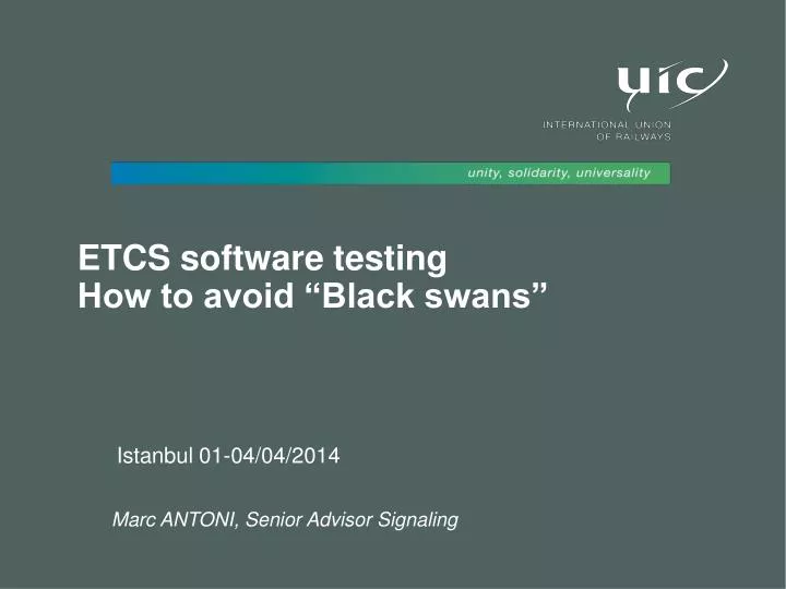 etcs software testing how to avoid black swans