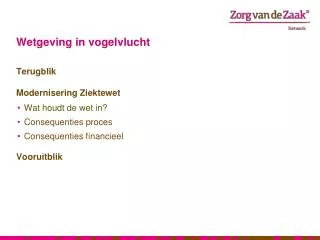 wetgeving in vogelvlucht