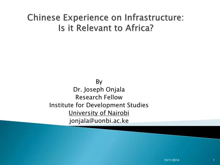 chinese experience on infrastructure is it relevant to africa