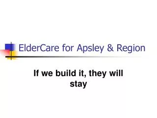 ElderCare for Apsley &amp; Region