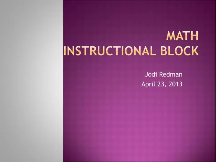 math instructional block