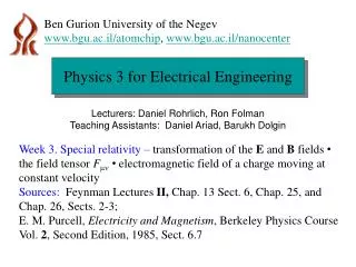 Physics 3 for Electrical Engineering