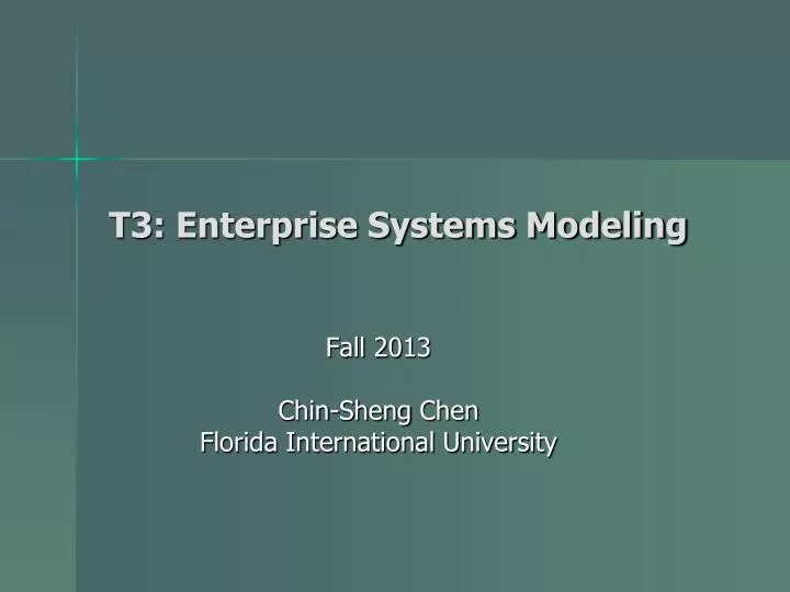 t3 enterprise systems modeling