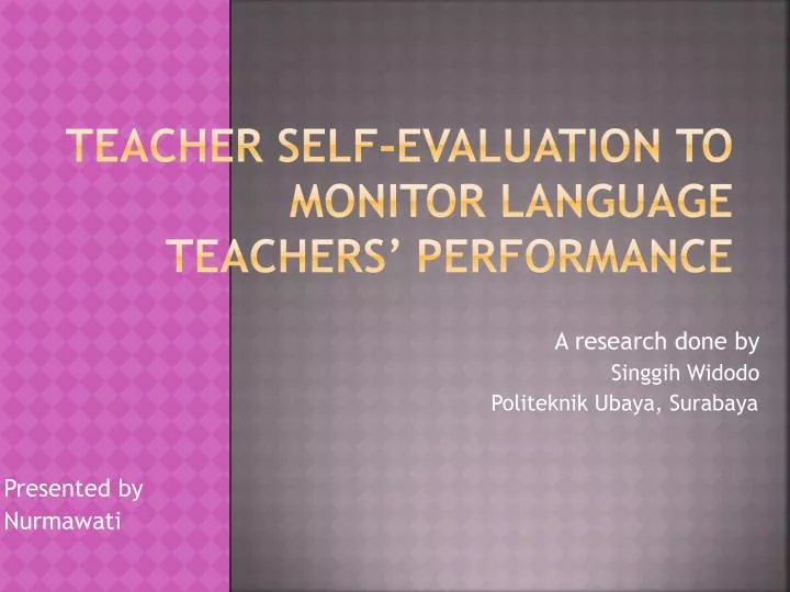 teacher self evaluation to monitor language teachers performance