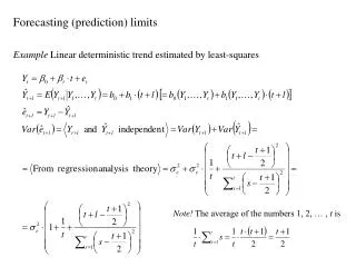 Forecasting (prediction) limits