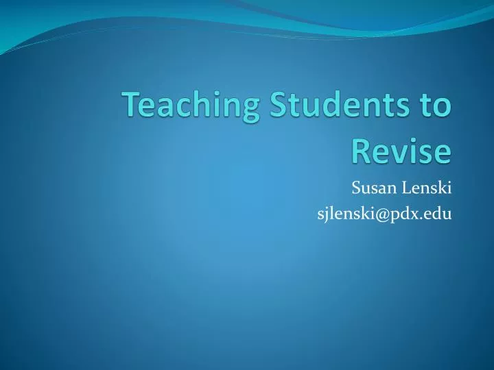 teaching students to revise