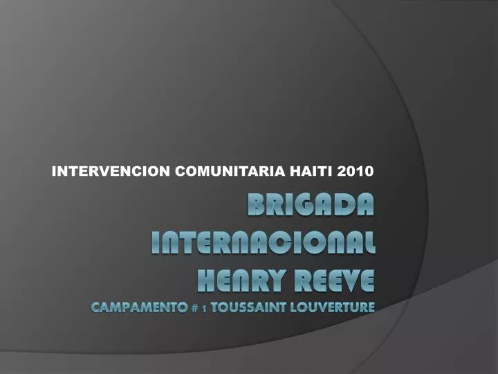 intervencion comunitaria haiti 2010