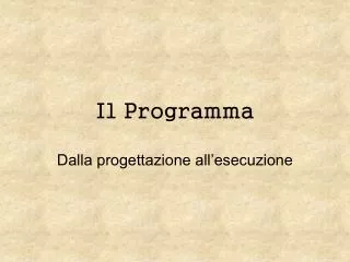 il programma