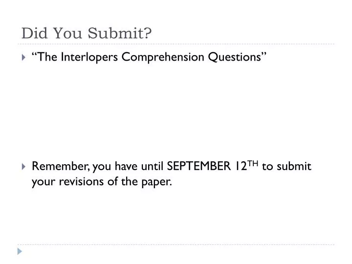 did you submit