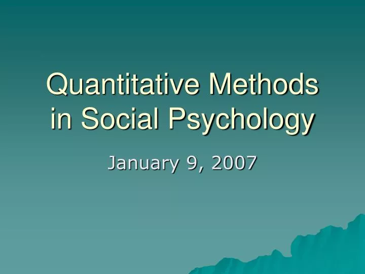 quantitative methods in social psychology