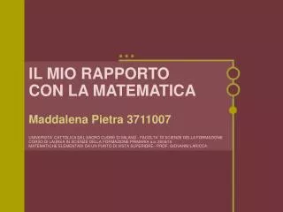 il mio rapporto con la matematica