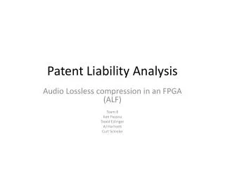Patent Liability Analysis