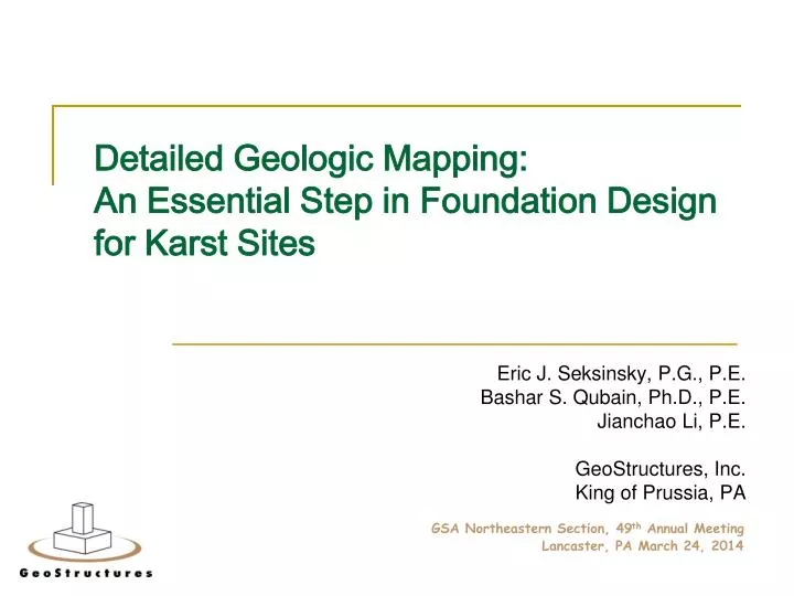 detailed geologic mapping an essential step in foundation design for karst sites