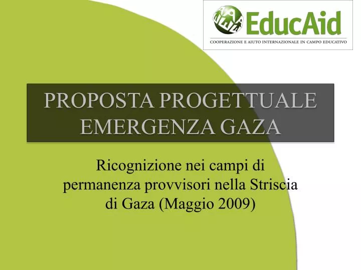 proposta progettuale emergenza gaza
