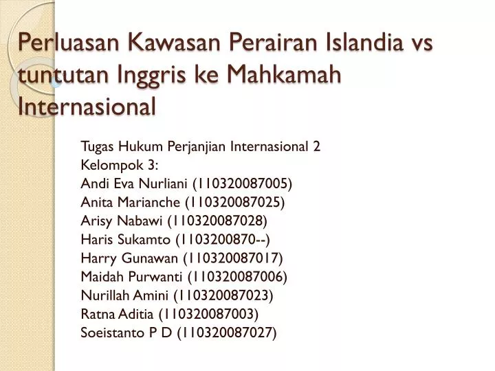 perluasan kawasan perairan islandia vs tuntutan inggris ke mahkamah internasional