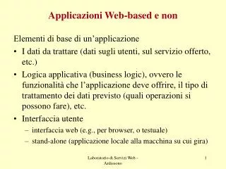 applicazioni web based e non
