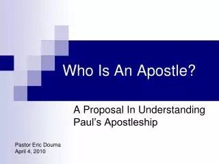 Who Is An Apostle?