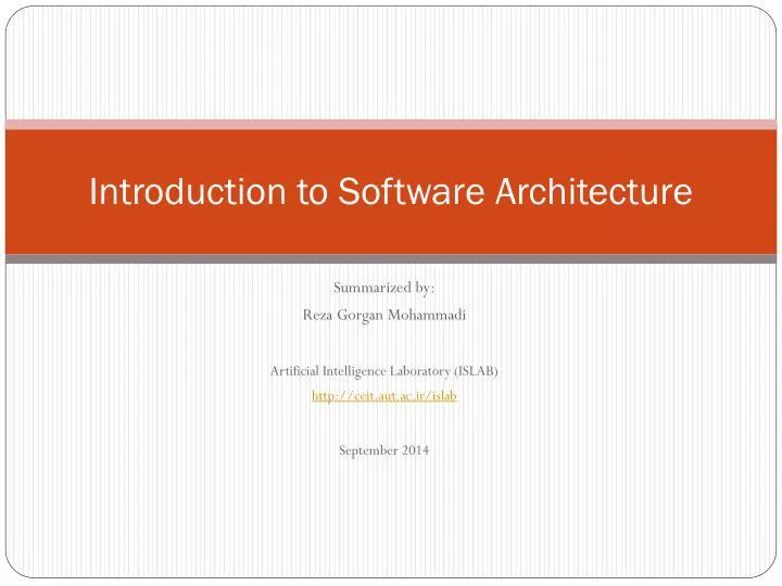 introduction to software architecture