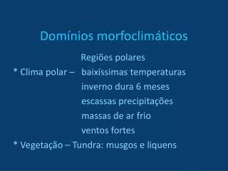 dom nios morfoclim ticos