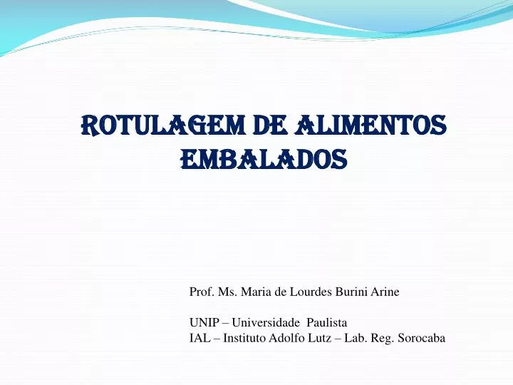 rotulagem de alimentos embalados