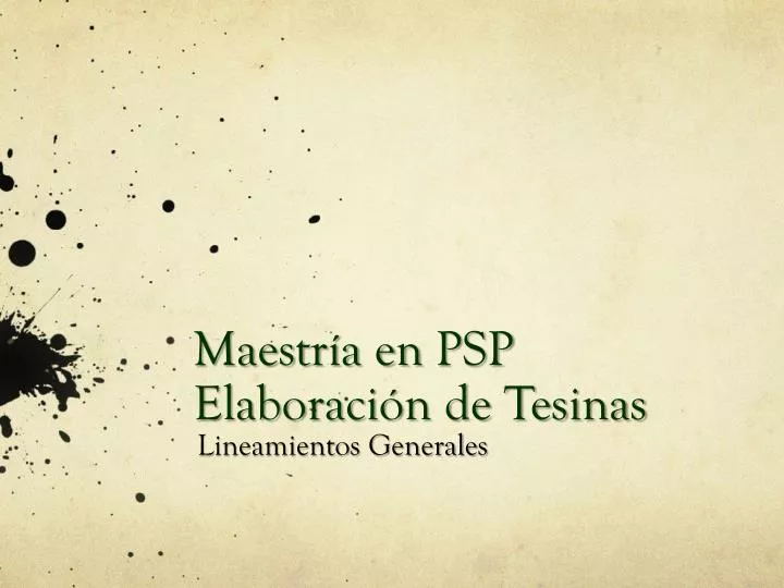 maestr a en psp elaboraci n de tesinas