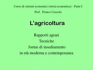 l agricoltura