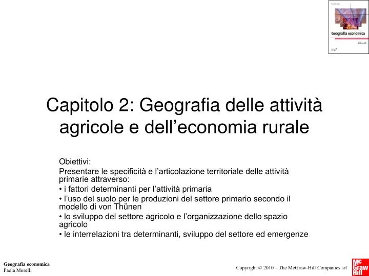 capitolo 2 geografia delle attivit agricole e dell economia rurale