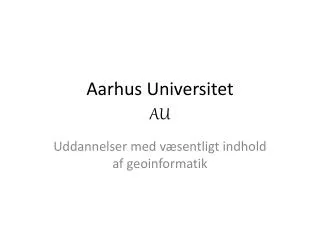 aarhus universitet au