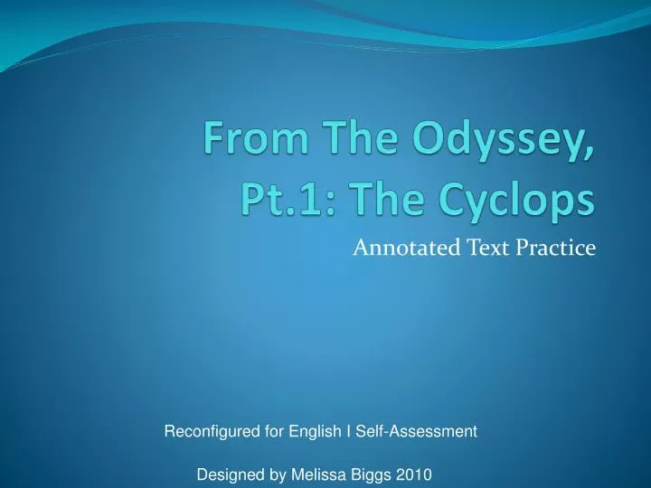 from the odyssey pt 1 the cyclops