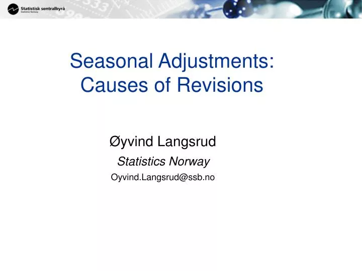 seasonal adjustments causes of revisions