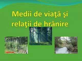 medii de via i rela ii de hr nire