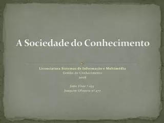 a sociedade do conhecimento