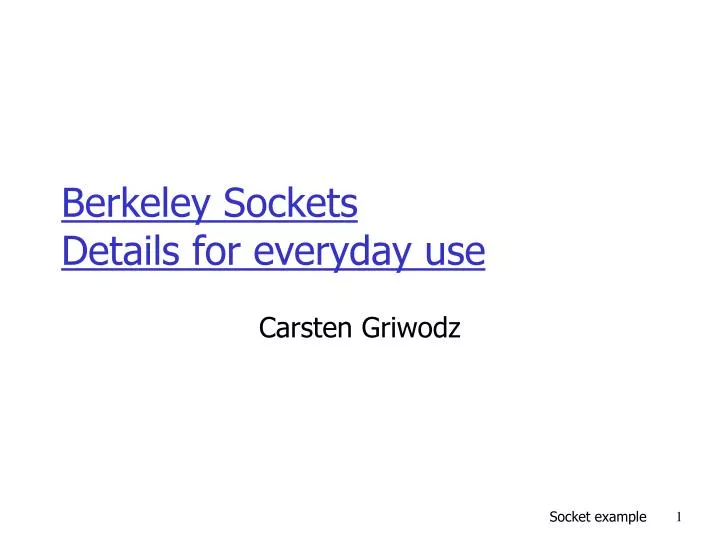 berkeley sockets details for everyday use