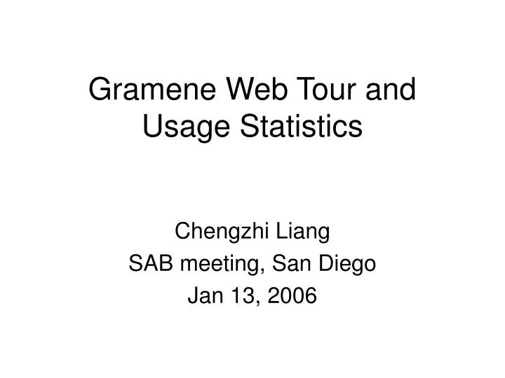 gramene web tour and usage statistics