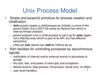 Unix Process Model