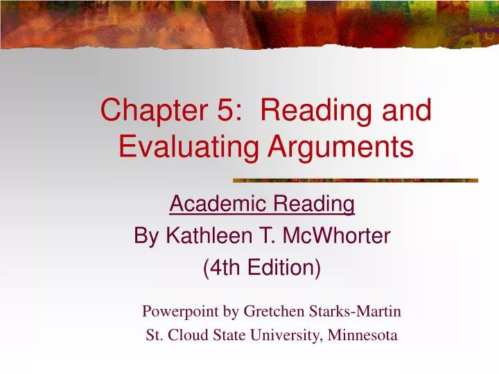 chapter 5 reading and evaluating arguments