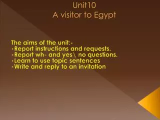 Unit10 A visitor to Egypt