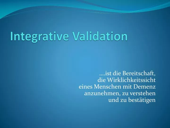 integrative validation