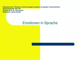 emotionen in sprache