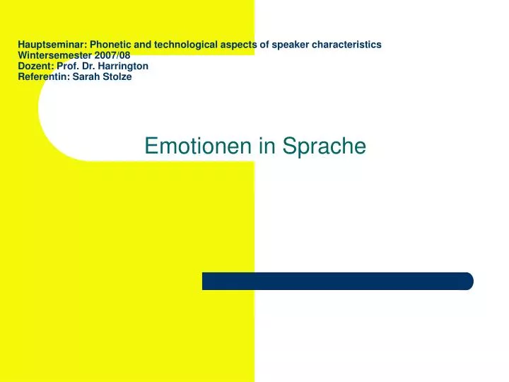 emotionen in sprache